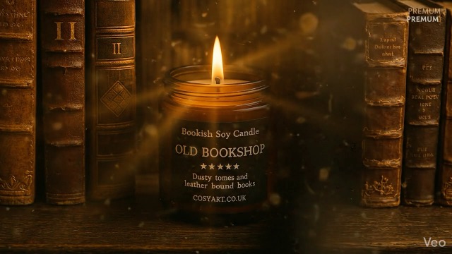 Old Bookshop Scented Candle 200ml | Luxury Bookish Soy Candle